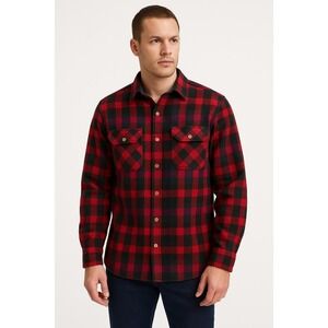 Woodland Medium 15-15½ Plaid Pattern Chest Pockets Button Down Long Sleeve Shirt